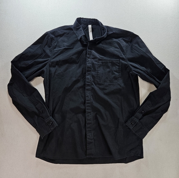 Lululemon Men’s Button Down Shirt Large Black Stretch - Picture 1 of 7